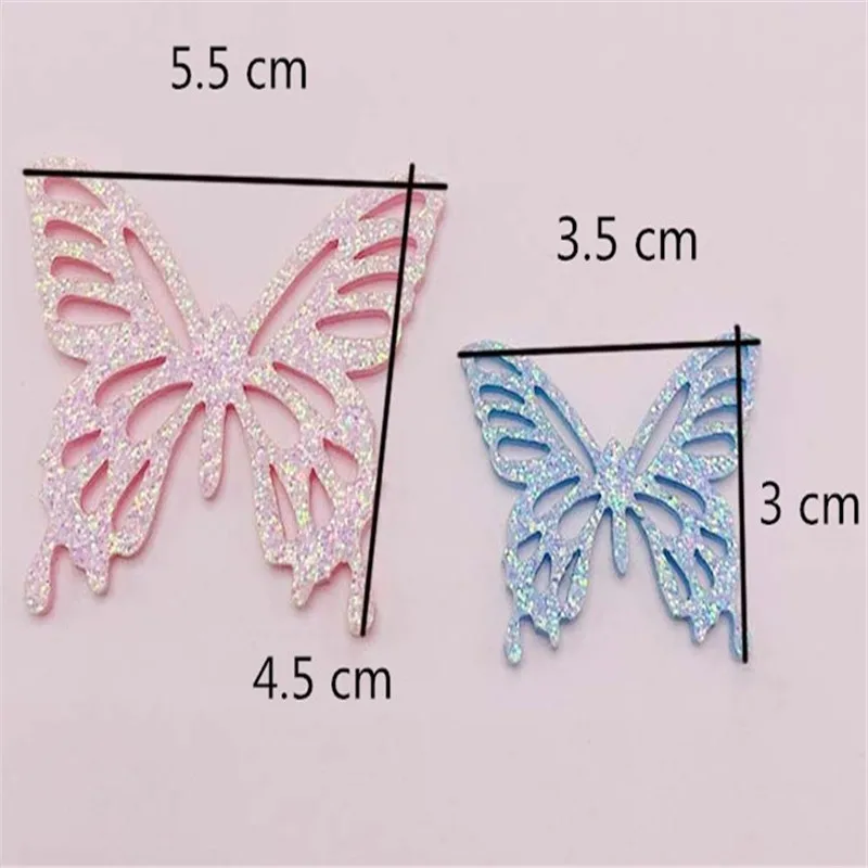Sewing Pins Craft Supplies Chenille Craft Supplies Doll Handmade Accessories 10 Pcs Glitter Butterfly Christmas Decoration Felt Sewing Accessories Patch Hairpin Flower Material DIY Handwork Craft Supplies