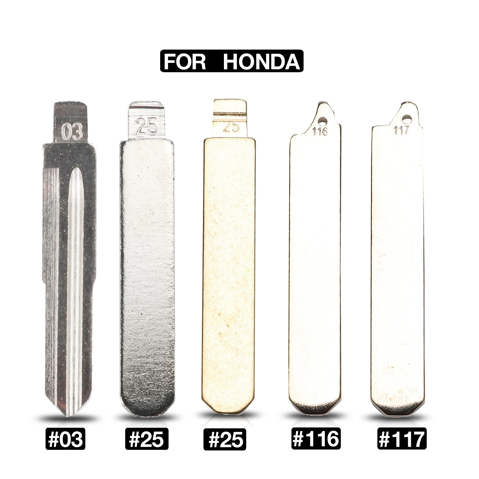 

jingyuqin 10PCS Folding Remote Car Key Blade #03 #25 #116 #117 KD Uncut Key Blank Replace For Honda Accord Fit Odyssey Crider