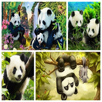 

Diamond painting cartoon animal panda series 5d full diamond cross stitch handmade DIY production 2020 new home decoration