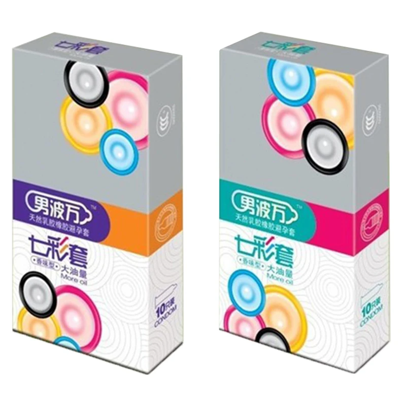 10 ⑤ упак. цветные сексуальные латексные презервативы для пениса Nautural мужские