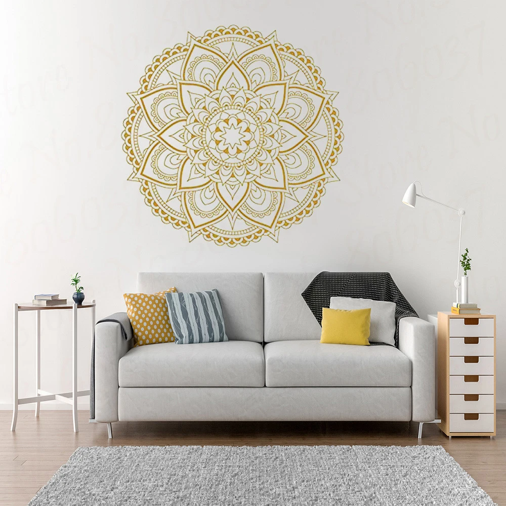 Mandala Flower Wall Decal Vinyl Sticker Boho Bedroom Decor Stickers Wall Art Decor Meditation Yoga For Living Room Mural Wl1399wall Stickers Aliexpress