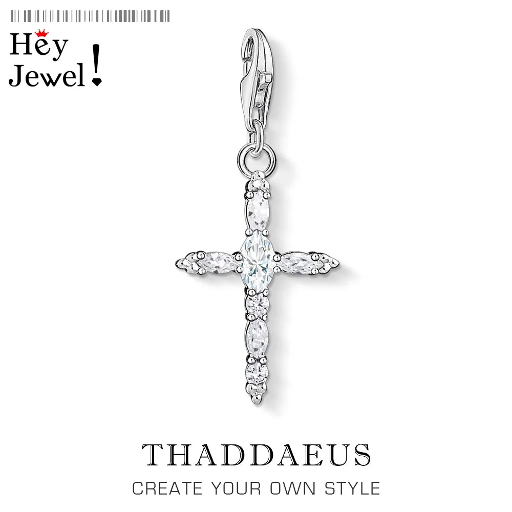 

Iconic cross Charm,Thomas Style Richly Decorated Jewelry For Women,2019 Autumn Gift In Sterling Silver Fit Bag Bracelet