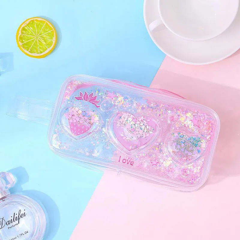 1pc Pencil Case Kawaii Storage Bag Travel Portable Waterproof Wash Bag Creative Transparent Large Capacity Storage Pen Case - Цвет: Дизайн и цвет