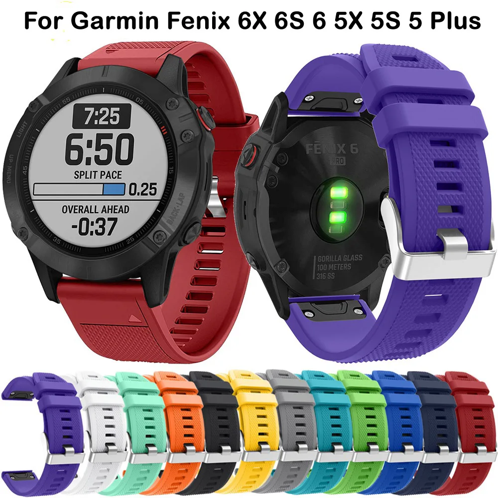 Силиконовый ремешок для часов Wriststrap 26 22 20 мм для Garmin Fenix 6X6 6S Pro 5X5 5S Plus 3 Смарт-часы браслет легко подходит быстросъемный