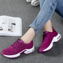Женские кроссовки; повседневные сетчатые кроссовки; цвет розовый; женская обувь на плоской подошве; легкие мягкие кроссовки; дышащая обувь; Баскетбольная обувь размера плюс