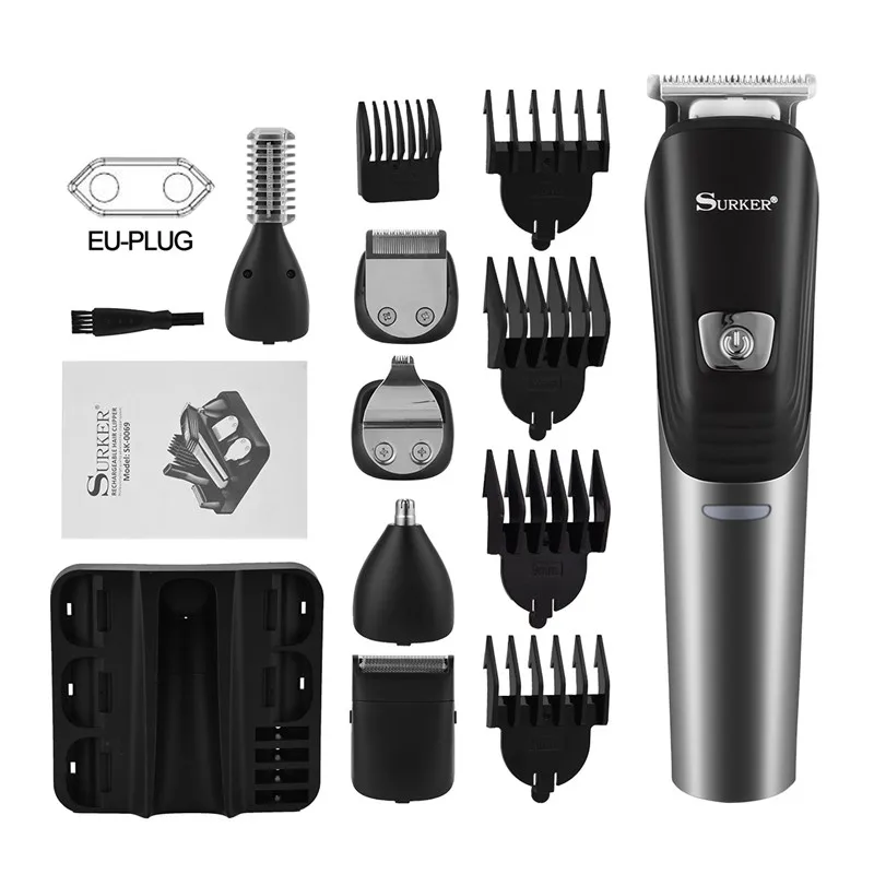 

6 in 1 Electric Hair Clipper Kit Mens Rechargeable Nose Ear Hair Trimmer Grooming Kit 45