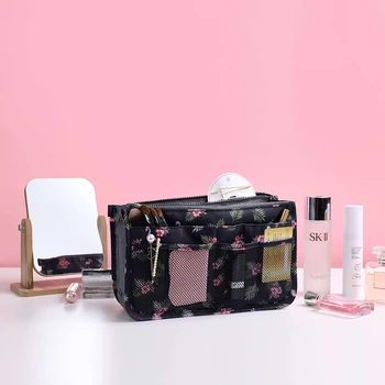 

2020 Luxury Women Makeup Bag Toiletry Cosmetic Bag Portable Double Zipper Bag Multifunctional Ladies Storage Finishing Bag
