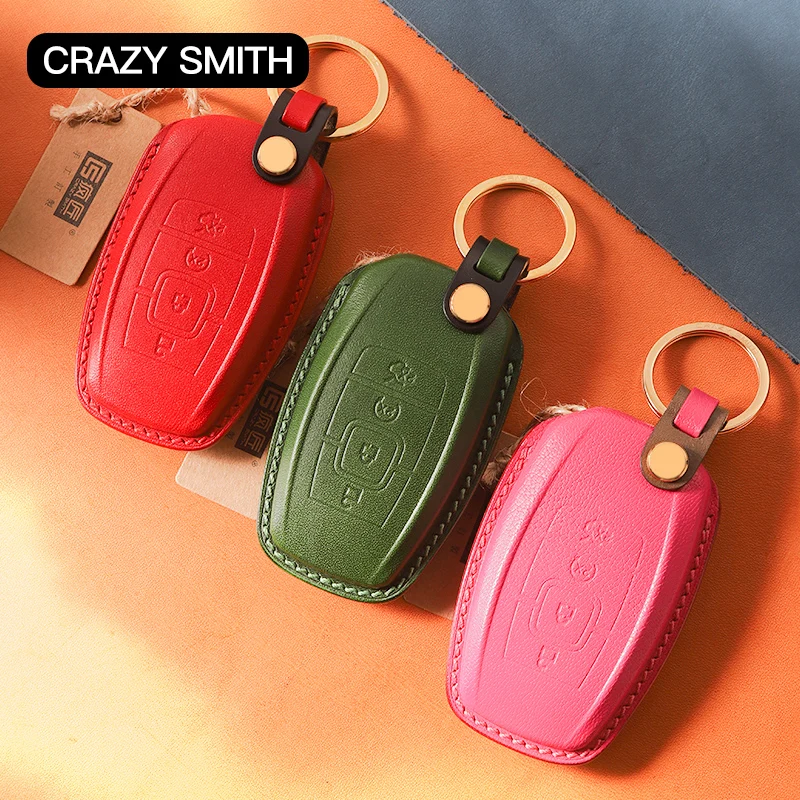 

Чехол Crazy Smith для Lincoln, искусственная кожа растительного дубления, ручная работа, высококачественный подарок, черный, зеленый