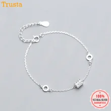 Trustdavis 925 твердый Настоящее серебро 925 пробы сладкий полый круглый CZ ножной браслет для подростков девушек леди подарок DA366