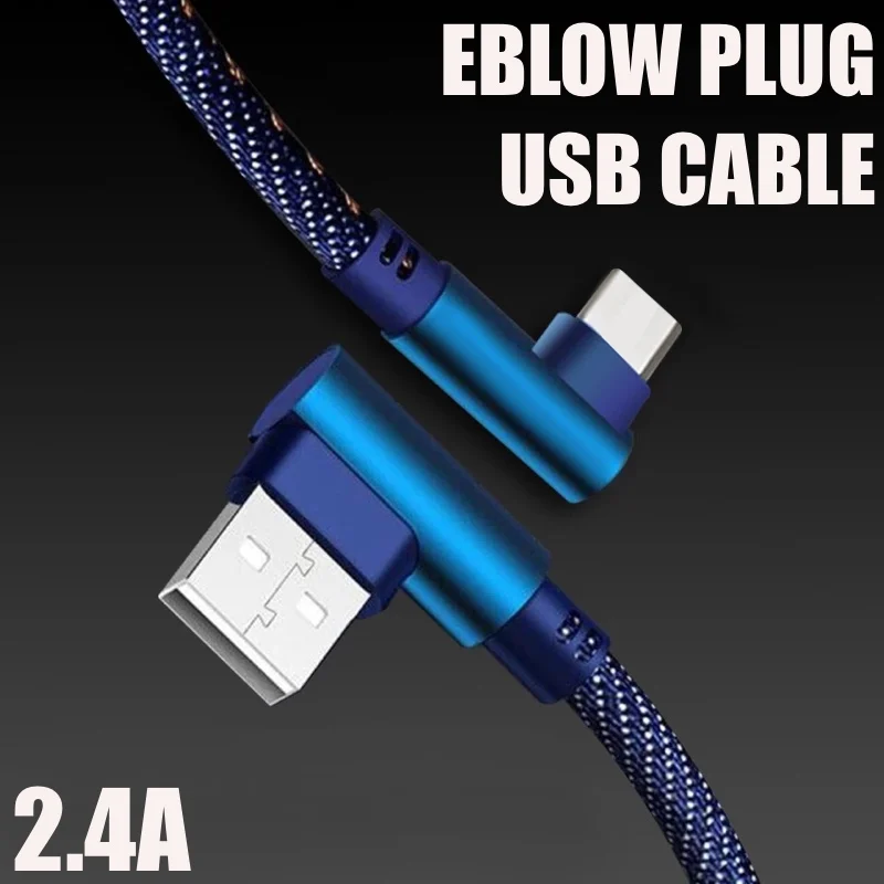 0 25 м 1 2 локоть штекер USB кабель 2.4A Micro usb для зарядки type C провод быстрой iPhone samsung huawei