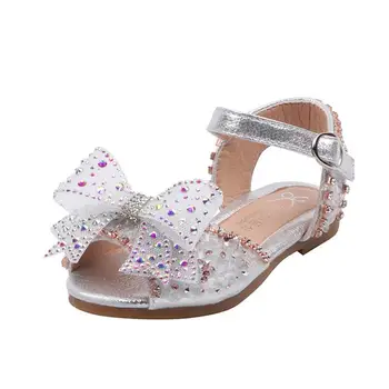

Summer Girls Sandals Princess Kids Beach Shoes Rhinestone Crystal Bling Children Sandals For Toddlers Little Girl Big Kid Rivets