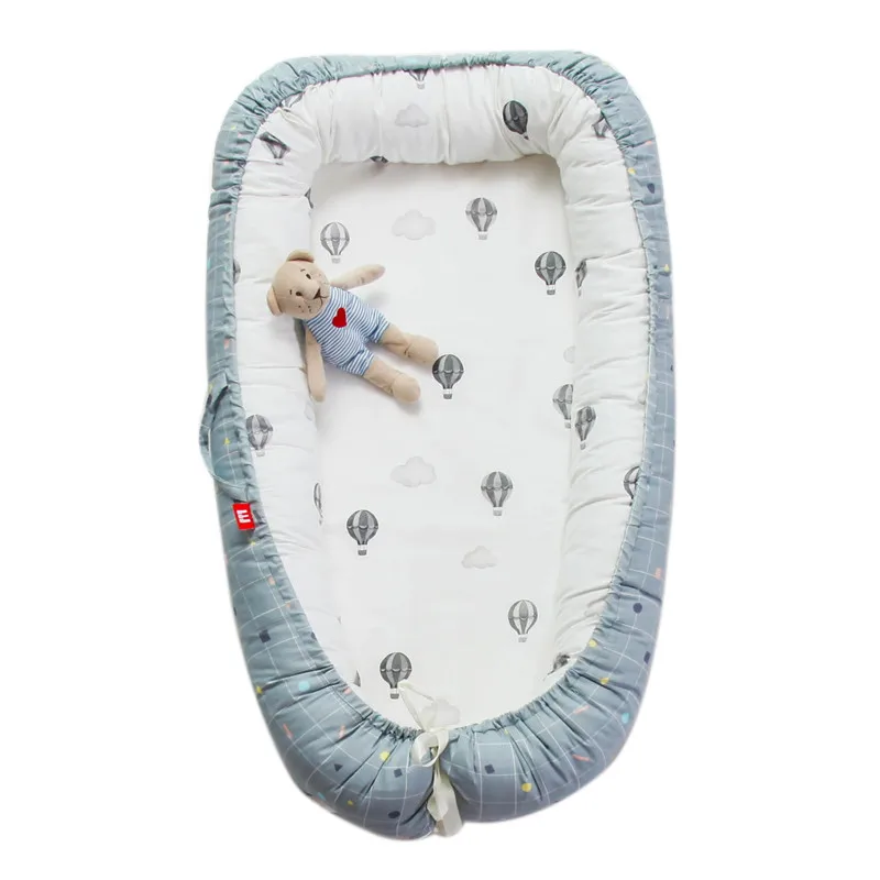 Детская люлька для кровати портативный детский лежак для новорожденных кроватки дышащий и сна Гнездо - Цвет: O