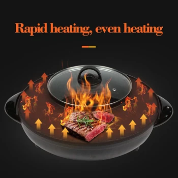 

Electric Frying Pan Hot Pot Bakeware Diameter 36cm Multifunction Teppanyaki Electric Barbecue Smokeless Pancakes Pan AU Plug