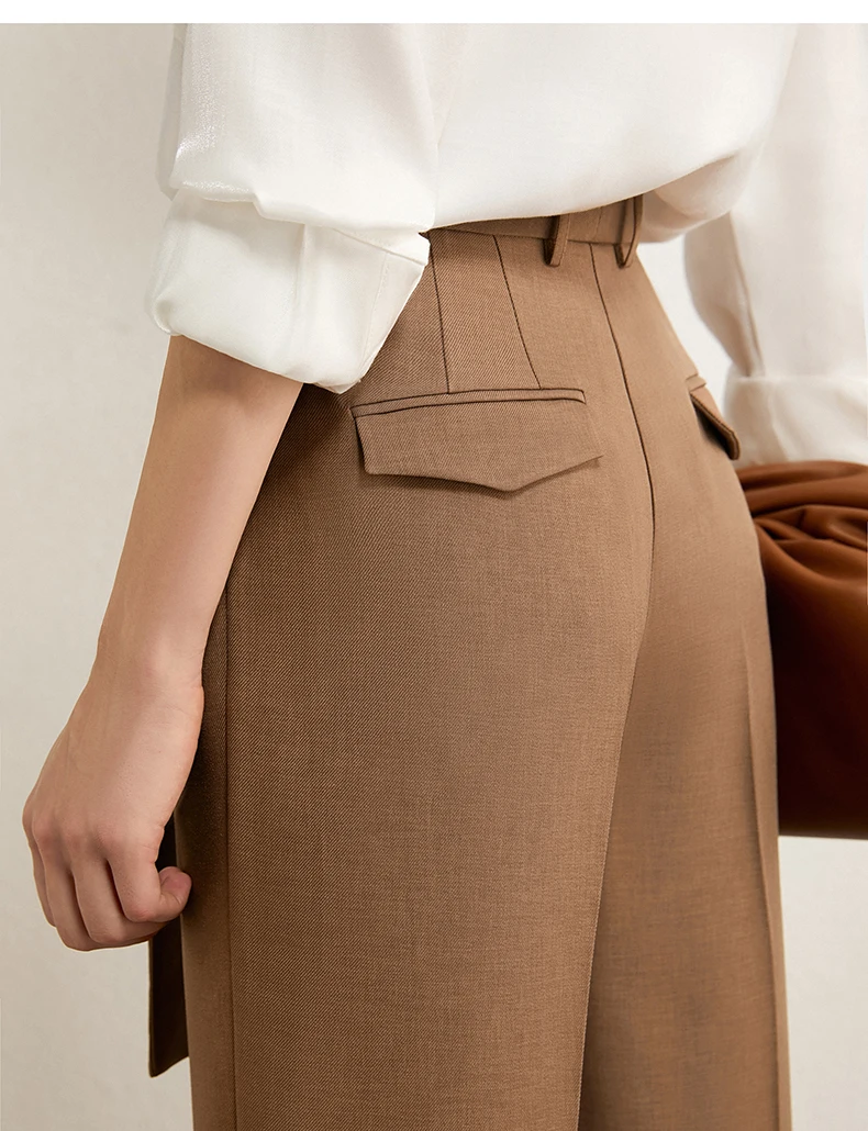Amii Minimalism Autumn Womens Pants OLstyle Suit Pants Causal Solid High Waist Straight Women Trousers Female Pants 12030406
