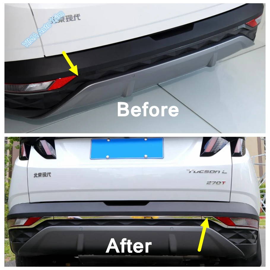 Front Bumper Splitter Lip Cover Rear Tail GateTrim Fit For Hyundai Tucson  NX4 2021 -2023 Stainless Steel Exterior Refit Kit