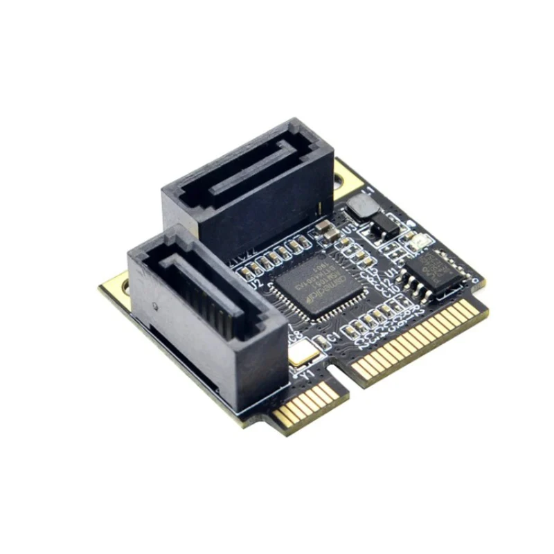 Переходная карта MiniPCIE на SATA III с 2 портами (чипсет ASM) для добавления устройств 3 0 черного цвета|Платы