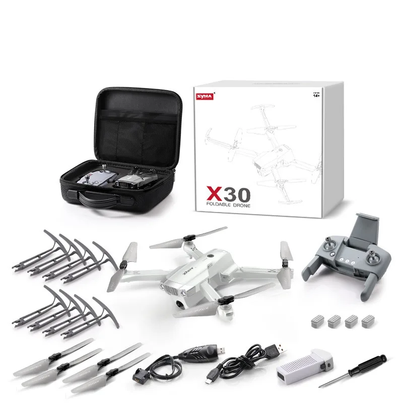 New Syma Model Airplane X30 Large HD Dual Camera 4K Foldable Aerial Drone Quadcopter RC Aircraft Blades Battery Storage Bag Part | Игрушки и