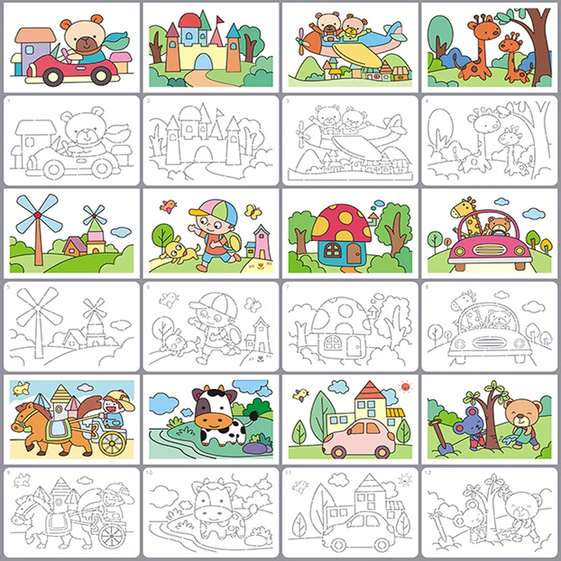 

12 Sheets 14.5*20.5cm PET Stencil DIY Wall Layering Graffiti Painting Template Decor Scrapbook Diary Coloring Embossing Reusable