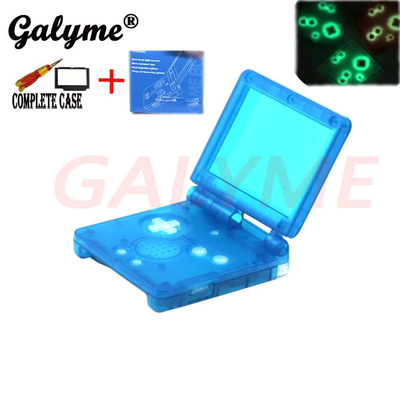 Прозрачный голубой цвет полный Корпус оболочки Для Nintendo Advance SP игровой консоли