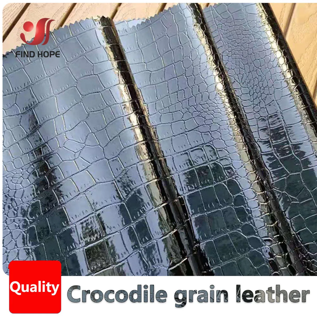 Crocodile PU Faux Leather Fabric 1