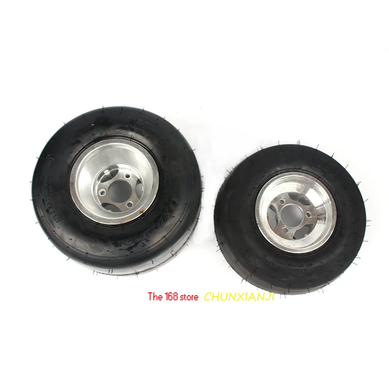 

GO KART wheel tire front wheel 10x4.50-5 rear wheel 11x7.10-5 with 5 inch aluminium alloy wheel hub for KARTING ATV UTV Buggy