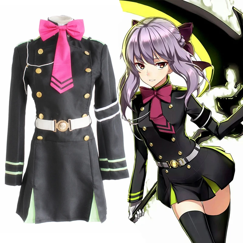 Аниме Серафим конца Вампирское царство Косплей костюмы Shinoa Hiiragi Костюм Хэллоуин