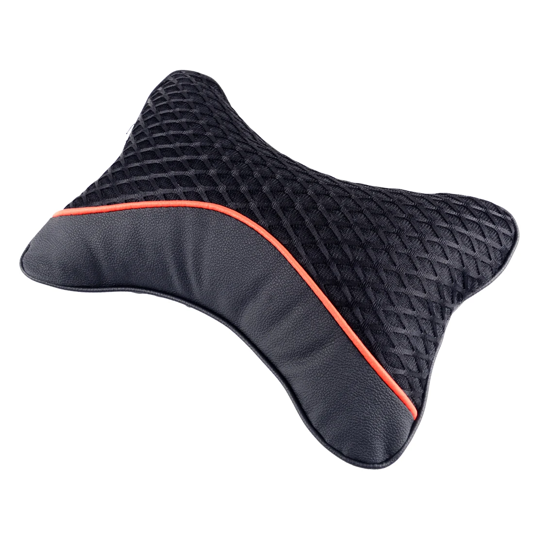 Buy DWCX 2pcs Car Interior Black PU Soft Cotton Car Headrest Supplies Neck Rest Pillow Travel Accessories