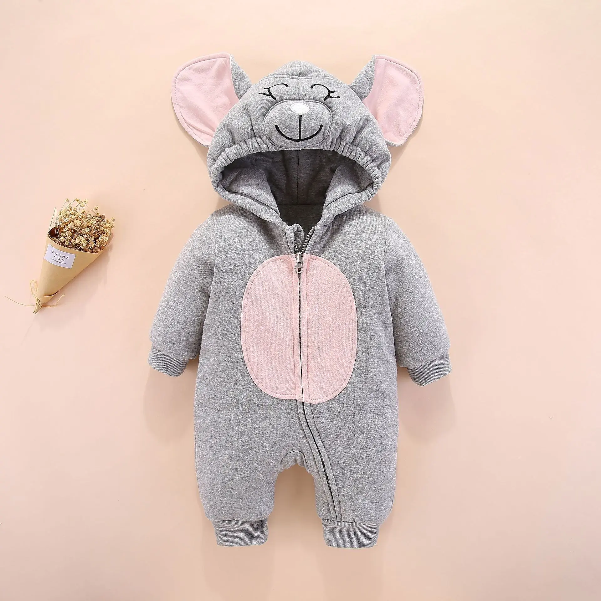 

2019 Winter Baby Clothes Thick Long Sleeve Warm Onesie Baby Romper out Clothes
