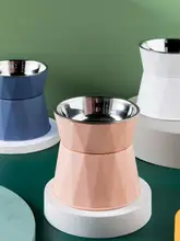  Stainless Steel Cat Bowl High Foot Dog Bowl Neck Protector Cat Food Water Bowl Anti-overturning Bowl Pet Feeder Bowl Supplies 