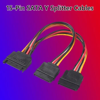 

15-Pin SATA Y Splitter Power Cable Male to Female Cable for HDD Hard Drive