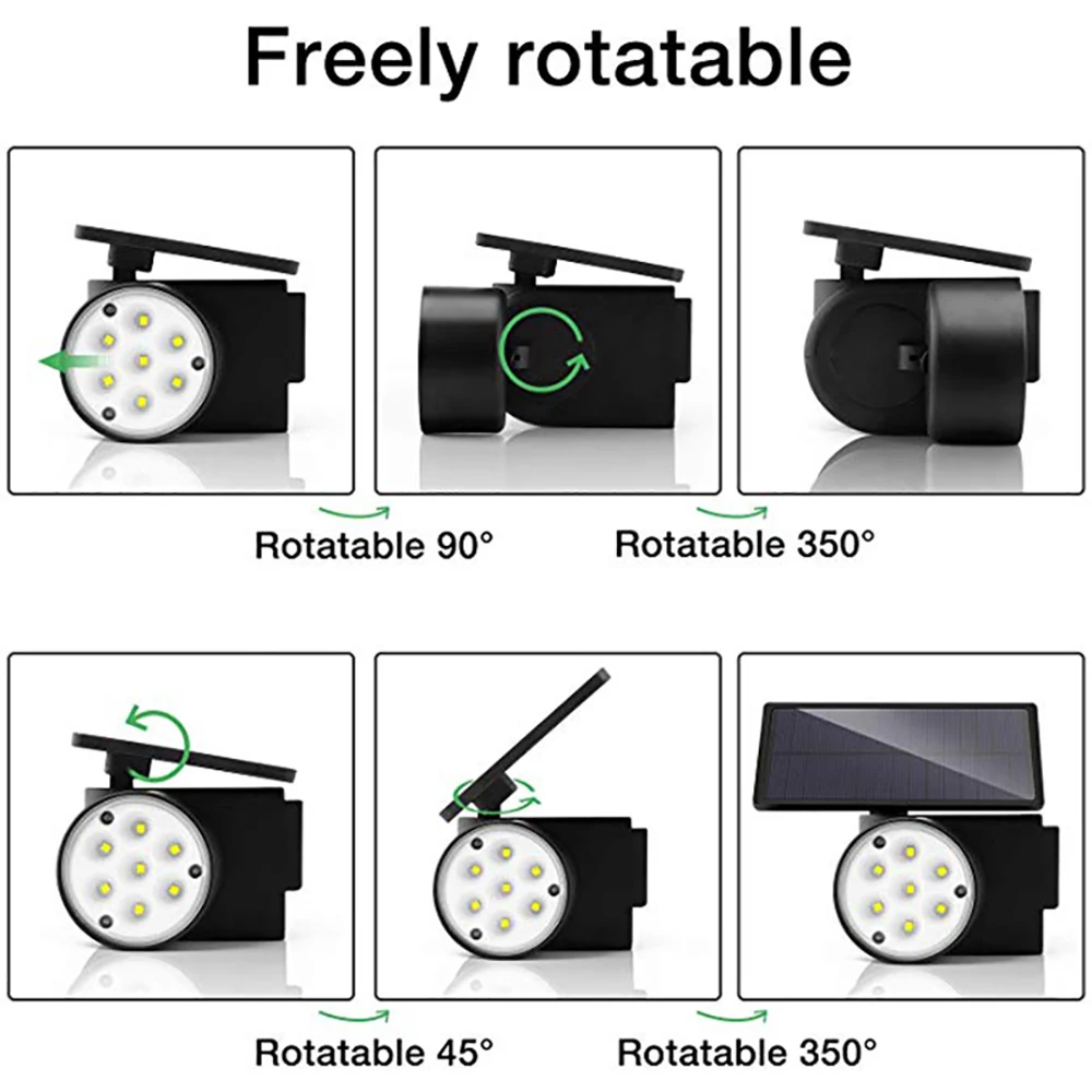 Mpow Waterproof IP65 Solar Lights Outdoor 30 LED 360 Degree Rotatable Dual Heads Security Lights Solar Motion Spotlights Lights (4)