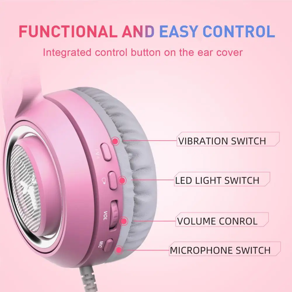 SOMIC G951S Pink Gaming Headphones Virtual 7.1