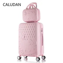 2 шт./компл. прекрасный 20 24 28 дюймов с 14 дюймов косметичка с принтом «hello Kitty» чемодан для девочек Для женщин и детей KT cat дорожная сумка чехол