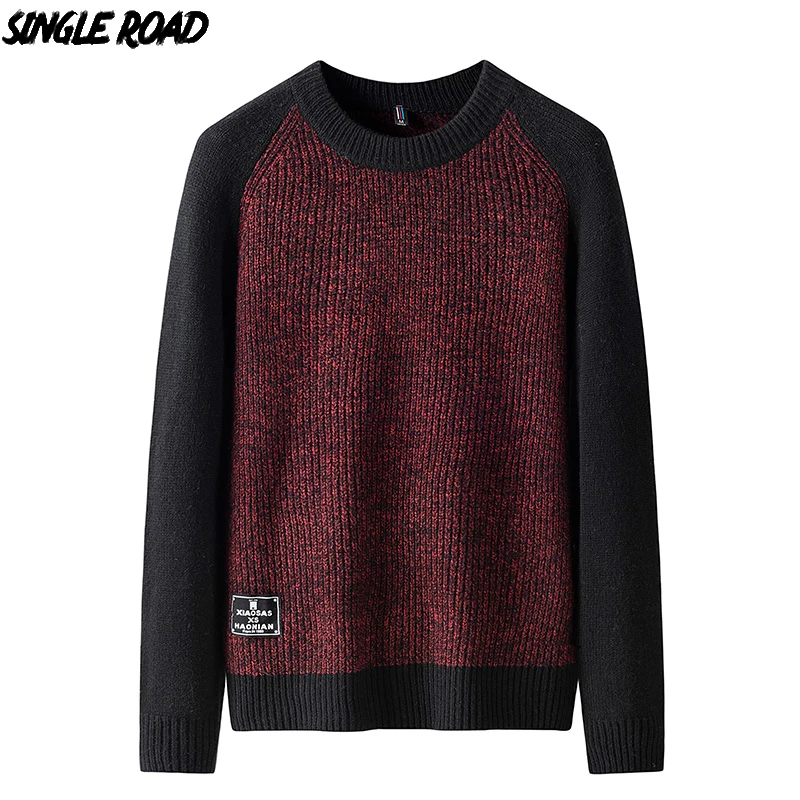 

Single Road Sweater Men 2019 Men's Winter Clothes Knitted Pullover Jumper Wool Cashmere Sweaters Male High Quality For Men Brand