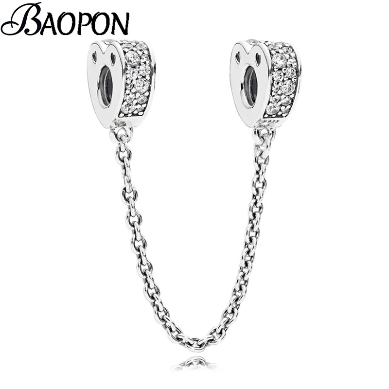 Оригинальный Европейский Шарм BAOPON браслет Pandora безопасная цепочка аутентичный