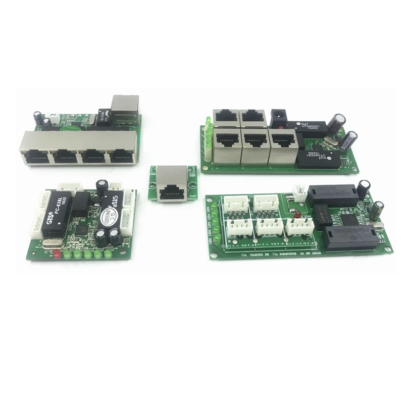 5 pin коммутатора ethernet схема для модуль 10/100 Мбит/с 5-разъемное зарядное usb-устройство для Переключатель PCBA плата OEM материнская плата коммутатора ethernet WiFi модуль 5 RJ45 Проводные