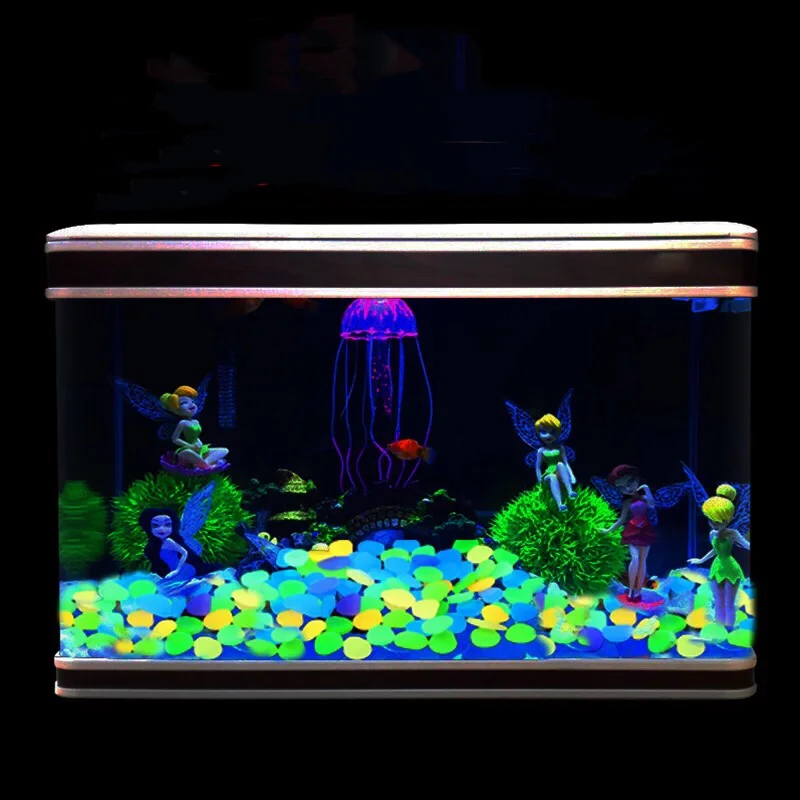 Teqin 100pcs Aquarium Gravel Glow In The Dark Pebbles For Fish Tank Decoration Walkway Gravel Rocks Luminous Stones White Gravel Fish Aquatic Pets Psp Co Ir
