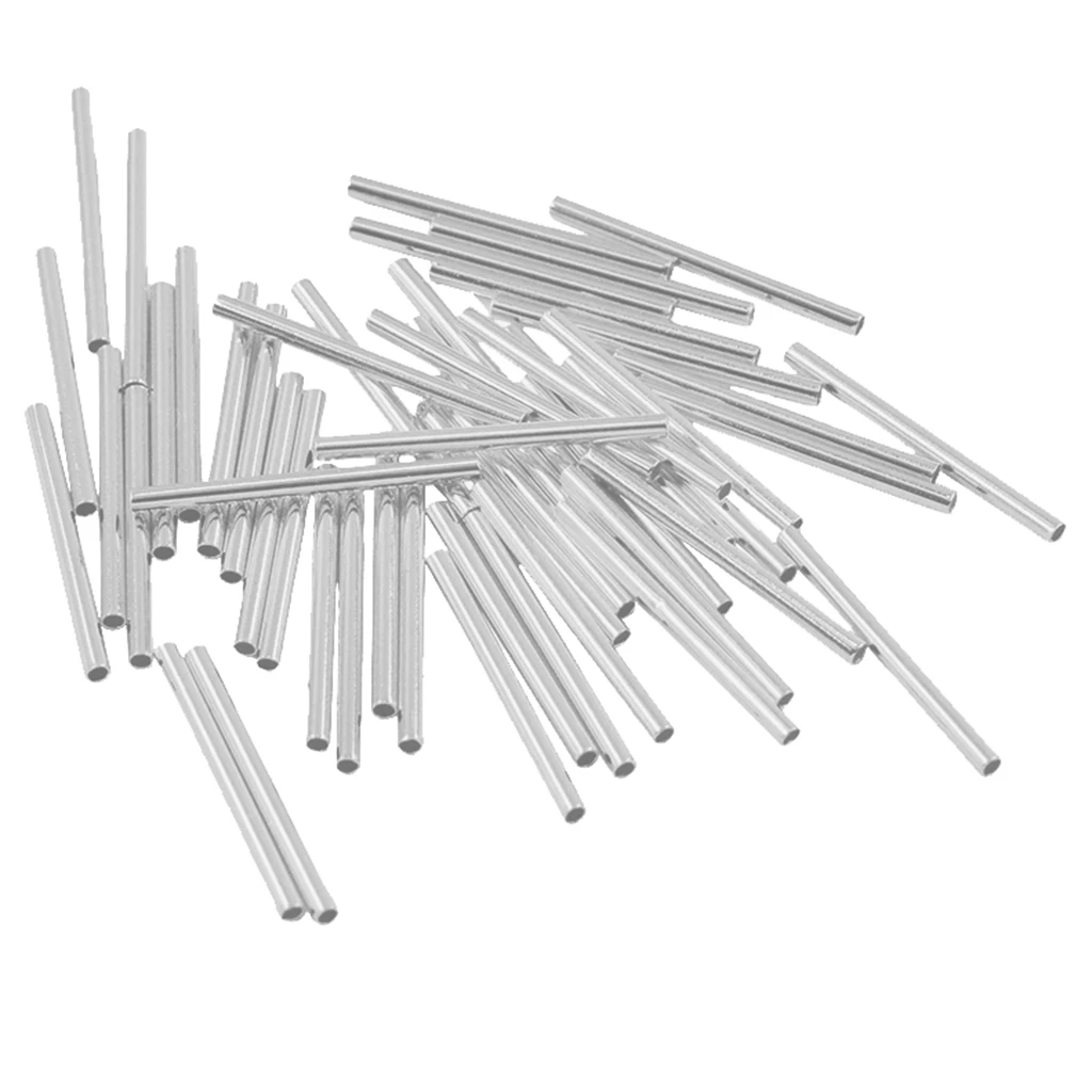 50pcs silver color/Rose Gold Tube Spacer Beads Tube Connector Jewelry Findings
