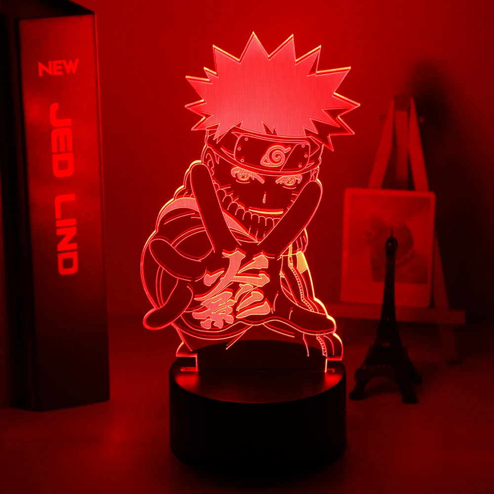 Аниме Наруто 3d ночной Светильник Uzumaki детский светодиодный ночник для детской