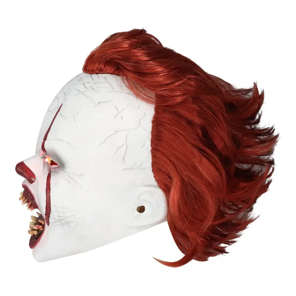Светодиодный фонарь маска пеннивайза It Chapter Два страшных клоуна Косплей Хэллоуин латексные маски