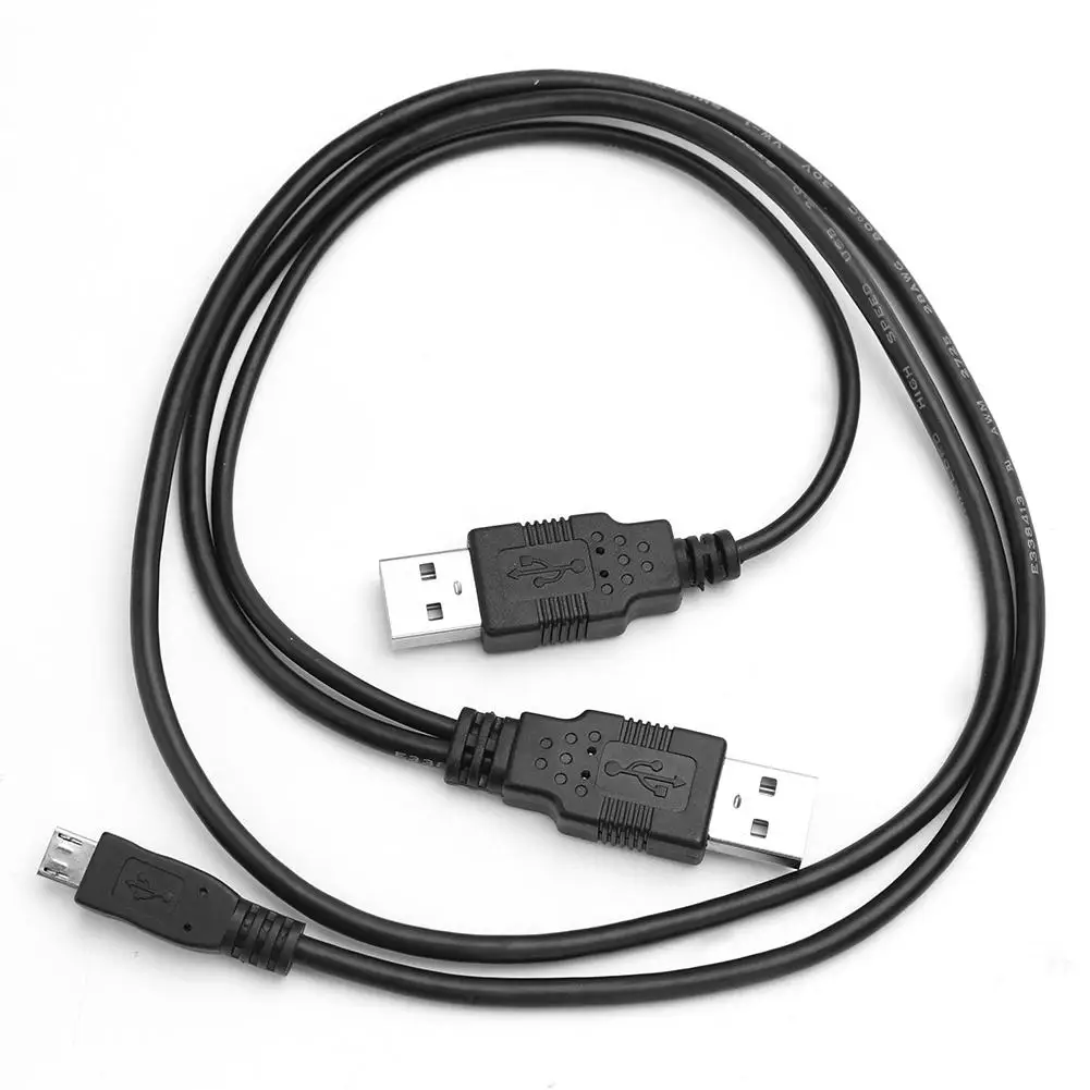 Двойной USB 2 0 Тип A кабель в 1 Micro B Дата шнур для 5 дюймового мобильного жесткого
