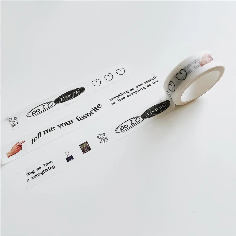 Ins Blue Plaid Washi Tape 1Pc Simple Style Thank English Sealing Sticker Student Creative Stationery Masking Decorative Tape