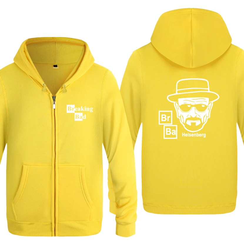 HUAY BAT BREAKING BAD HEISENBERG свитшоты мужские мужские с молнией с капюшоном флисовые толстовки кардиганы - Цвет: HUAY BAT