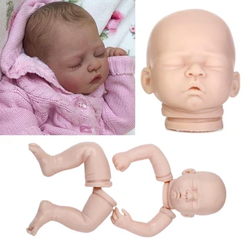 

20 Inch Head Limbs Lifelike Soft Silicone Accessories Reborn Doll Kit Prototype Close Eyes Gift Rebirth Infant Mould DIY Mold