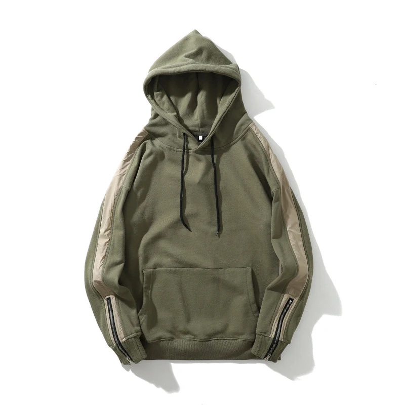 19FW Men Women hip hop long hoodies streetwear kanye west splice solid ulzzang Kangaroo tops sweatshirt hoodie Pullover hoody