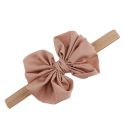 Charming Baby Bowknot Flower Headband - Elastic Newborn Hair Accessory (Khaki)
