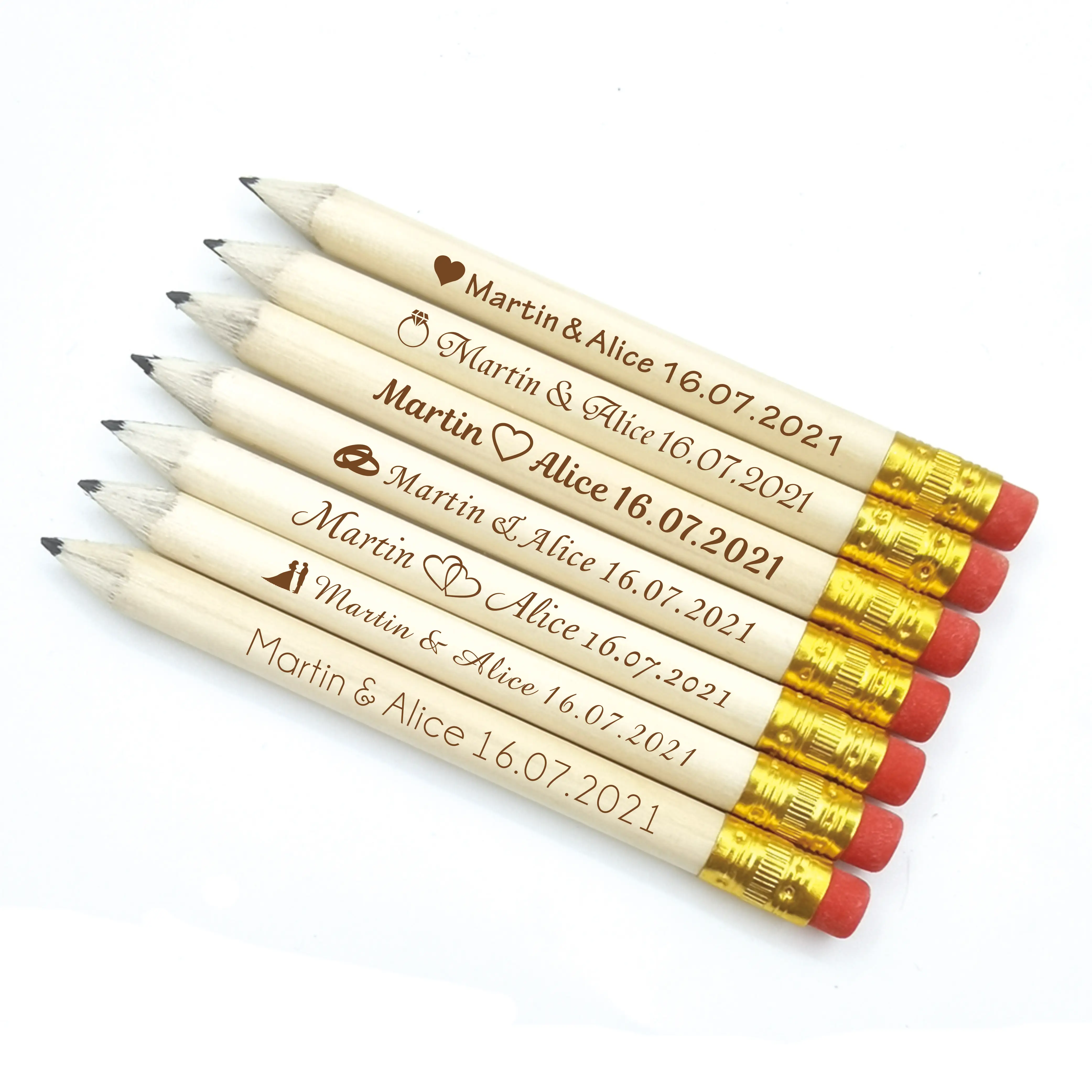 20/50/100 Personalized Engraved Wooden Pencils School Decor Pen With Rubber Wedding Gift Favors Baby Shower Party 10CM