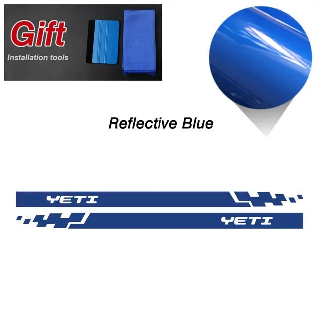 Racing Sport Car Styling Hood Engine Cover Decal Body Graphics Vinyl Side Stripes Skirt Sticker for Skoda Yeti Tuning Accessorie Side-Blue