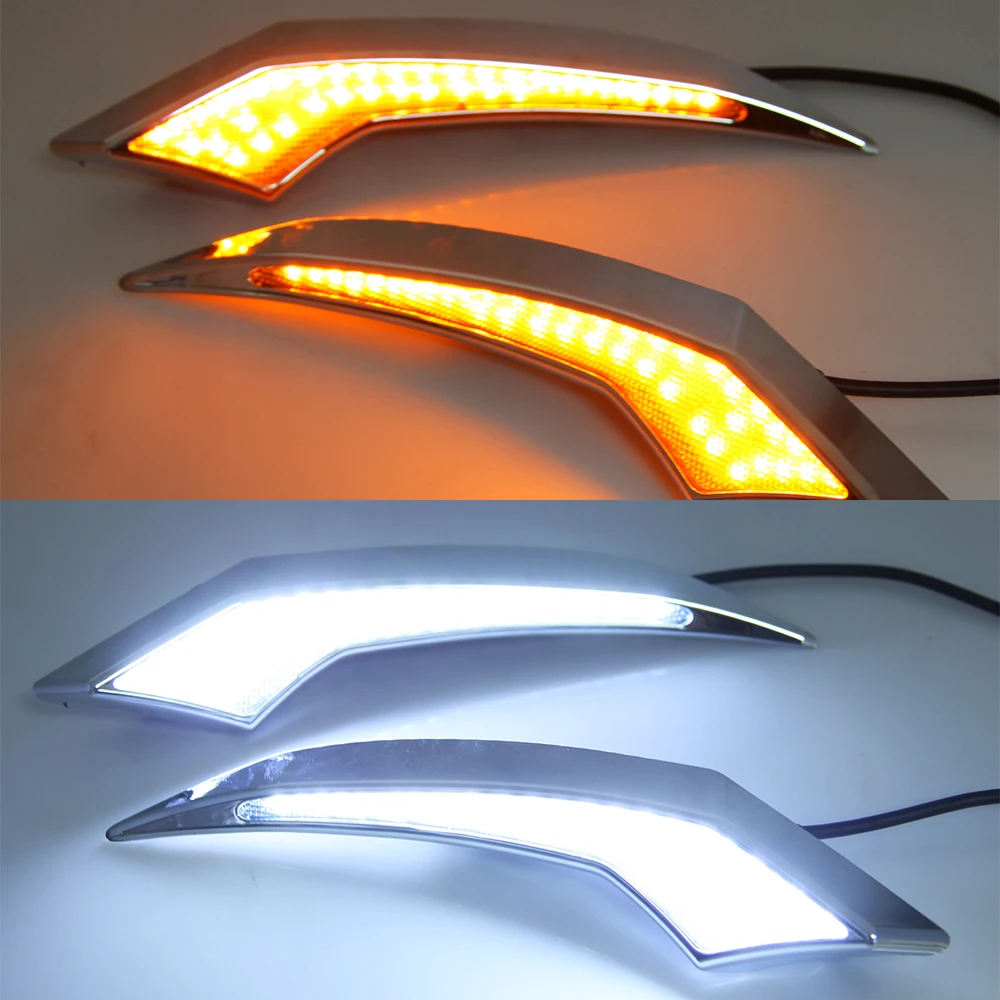 2Pcs US Dynamic Yellow Turn Signal 12V Car DRL Lamp LED Daytime Running Light Fog For Toyota Corolla Hybrid 2019 2020 | Автомобили и