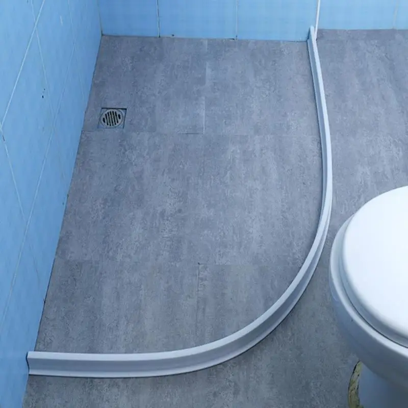 Bathroom Water Stopper Flood Barrier Silicone Separation Waterproof Strip 360 Degree Bending Will Cleavable Floor Dry Wet Tool